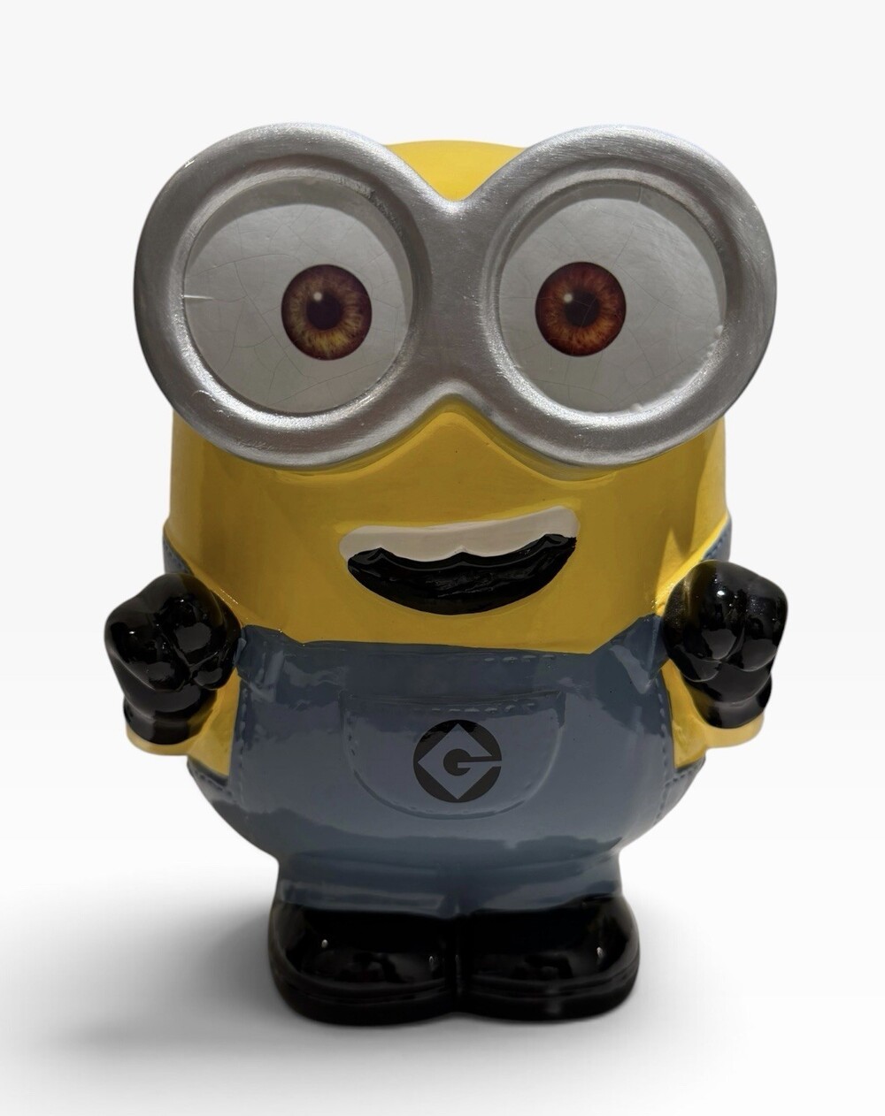 Despicable Me 2 Dave Minion Ceramic Coin Piggy Bank Yellow Blue Used Gift